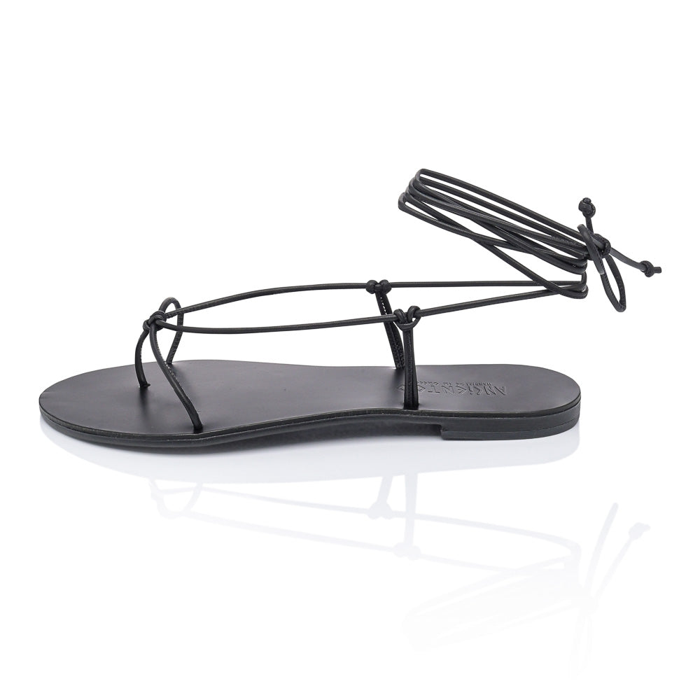 Ancientoo Gladiator Lito Cord-Sandals-Ancientoo-BLACK / BLACK-US 5.5 / EU 36-Urbanheer