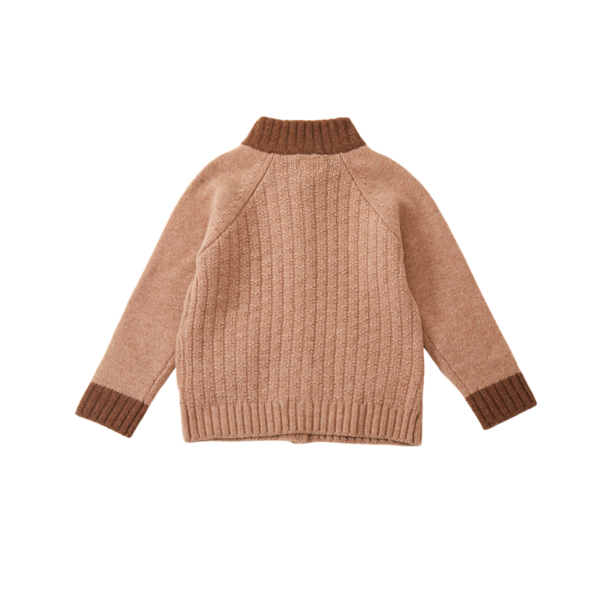 Toddler Merino Wool Cardigan-Caramel Mushroom-NORSU-ORGANIC-Caramel-18-24M-Urbanheer
