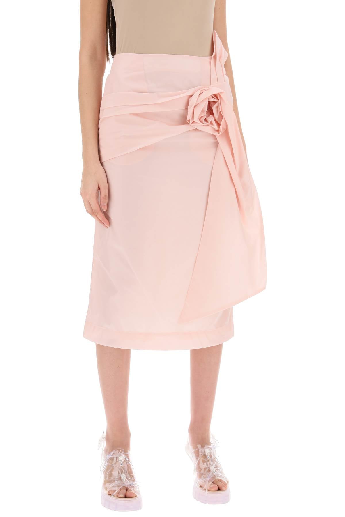 Simone rocha pencil skirt with floral applique-Simone Rocha-6-Urbanheer