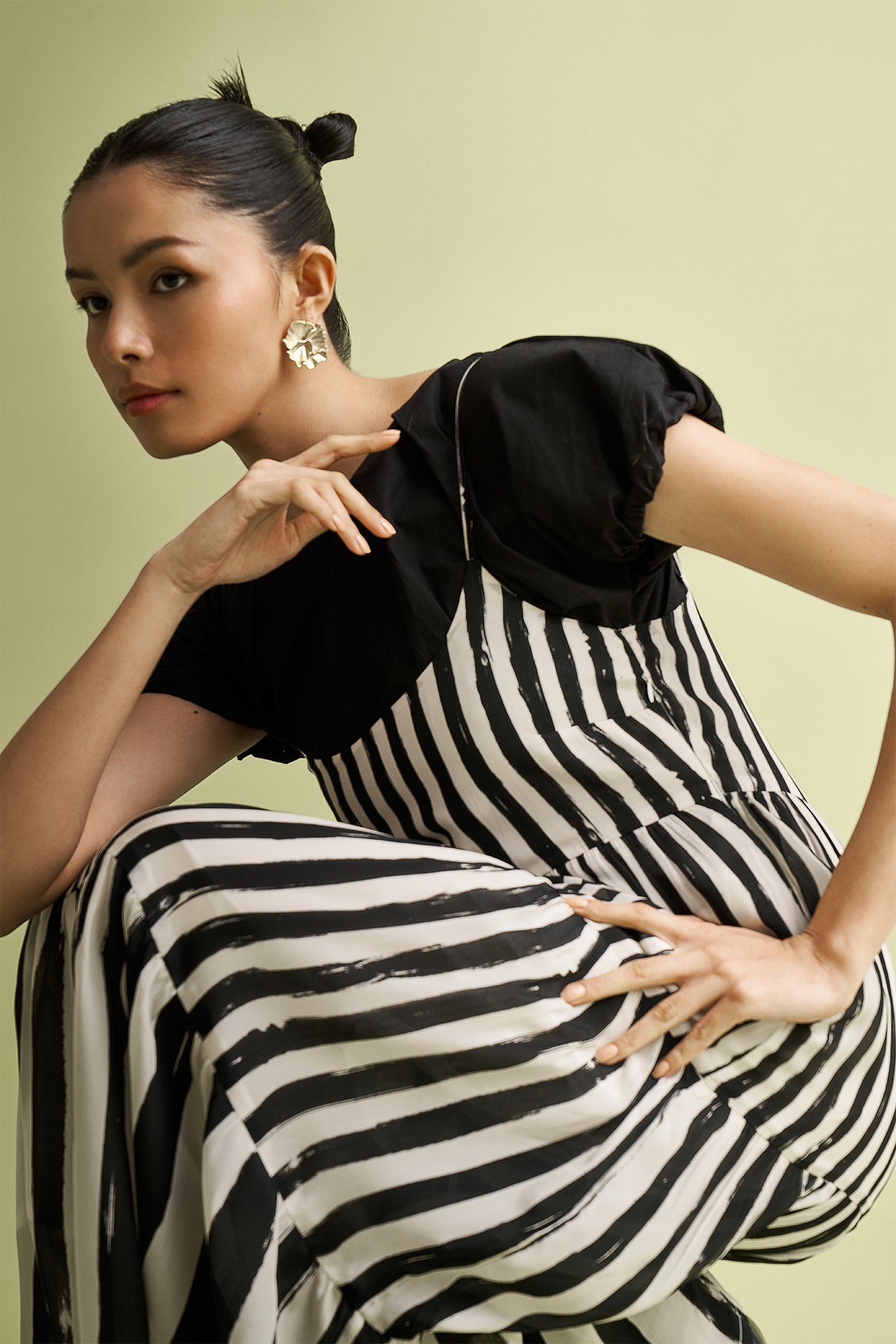 Strappy Tiered Maxi Dress in Black Stripes-DRESSES-Reistor-Striped Down-XS-Urbanheer