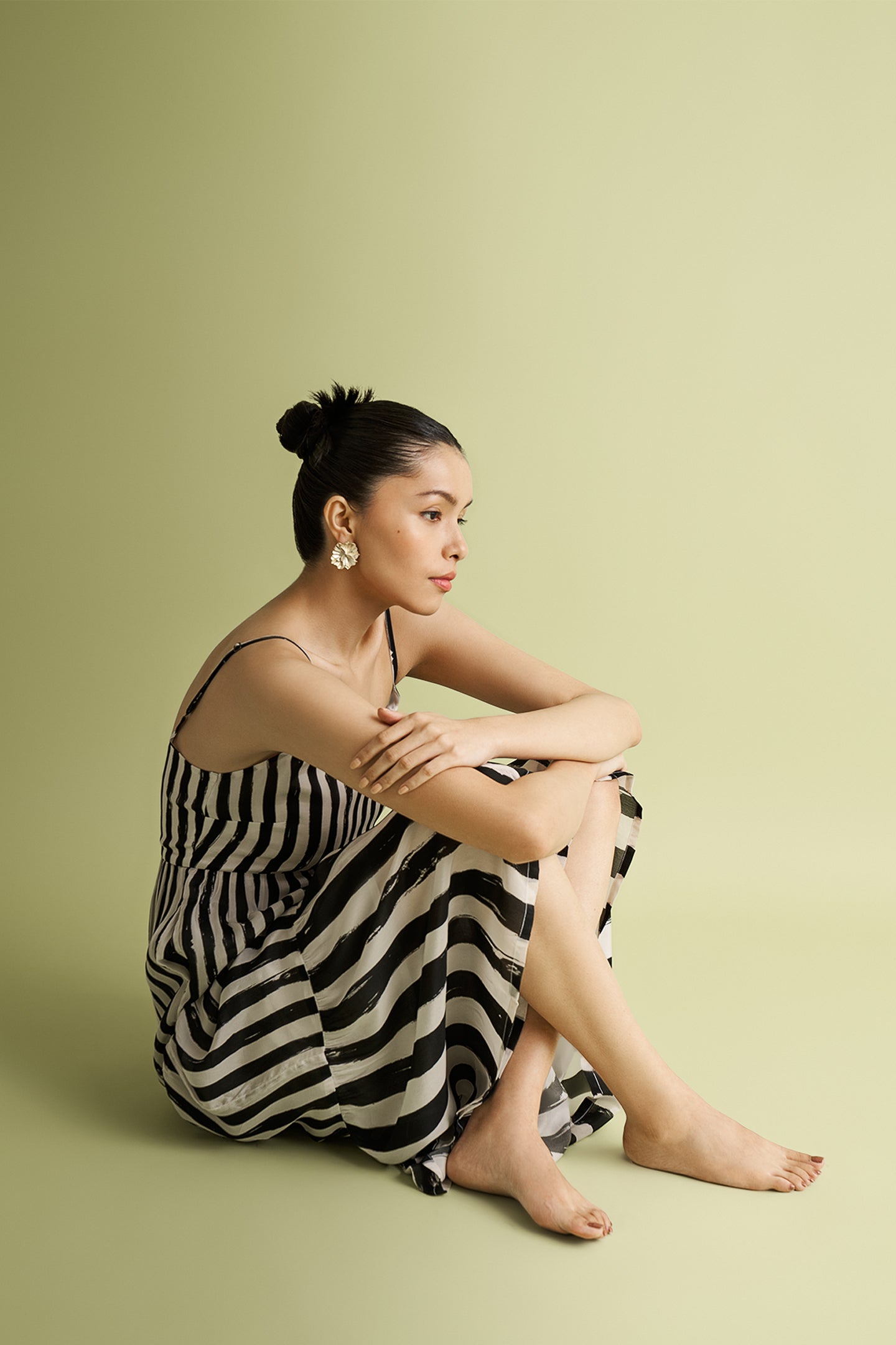 Strappy Tiered Maxi Dress in Black Stripes-DRESSES-Reistor-Striped Down-XS-Urbanheer