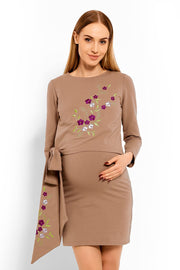 Women Pregnancy Dress 113210-PeeKaBoo-beige-L/XL-Urbanheer