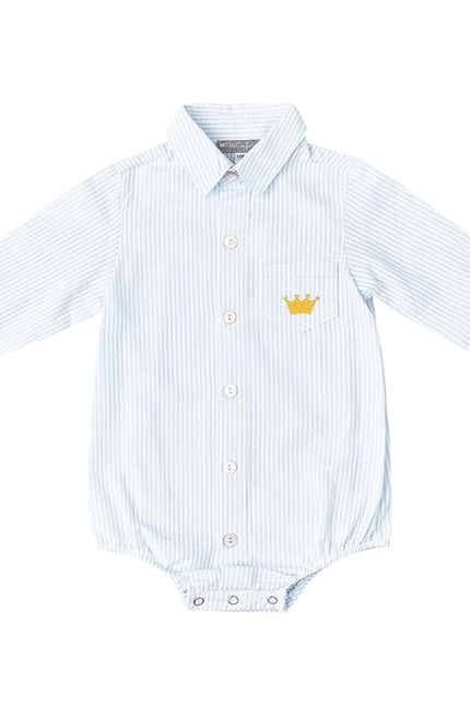 Crown Embroidered Shirt Onesie.-Petit confection-3M-Urbanheer