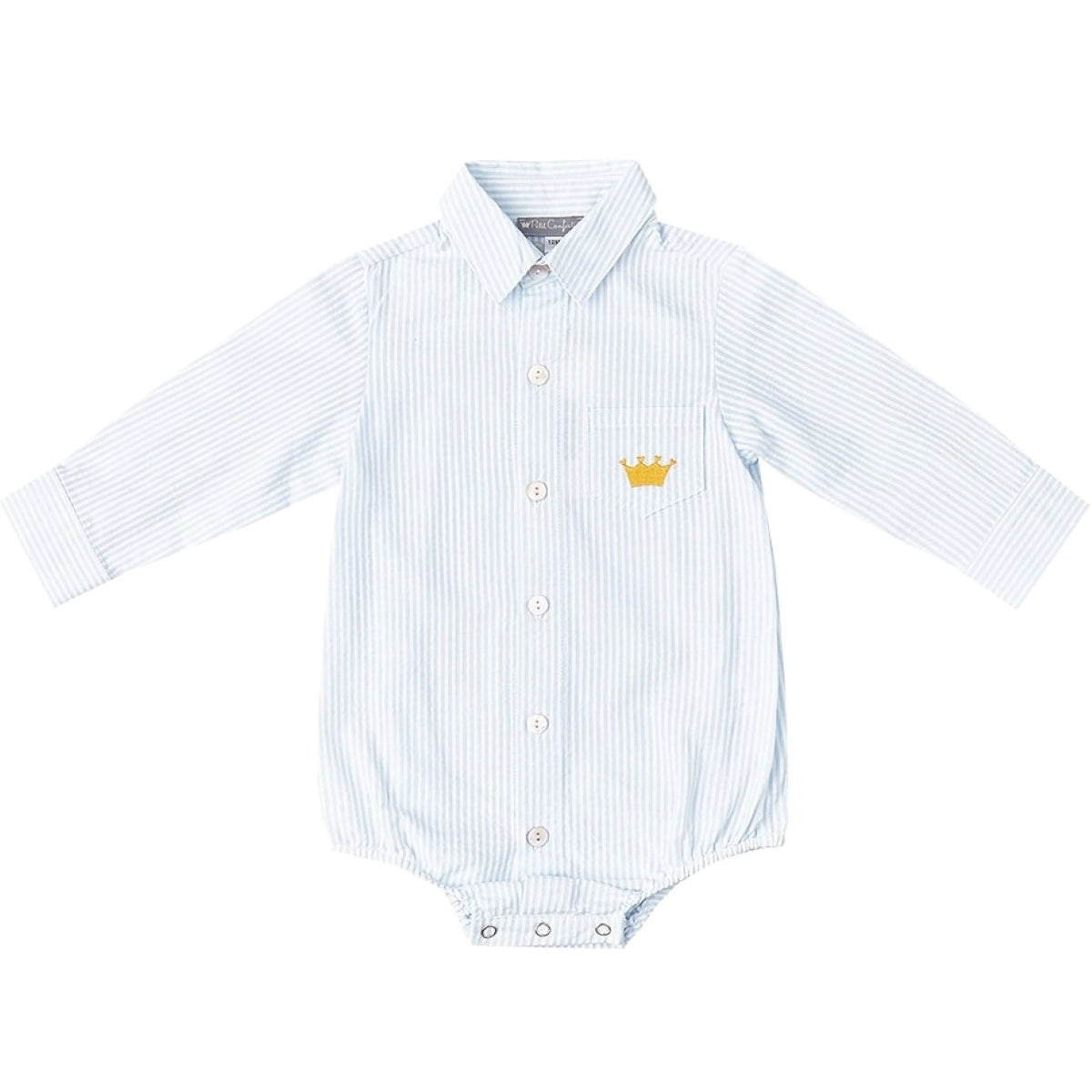 Crown Embroidered Shirt Onesie.-Petit confection-3M-Urbanheer