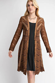 Lace Jacket With Studded Suede Details-Vocal-S-Urbanheer