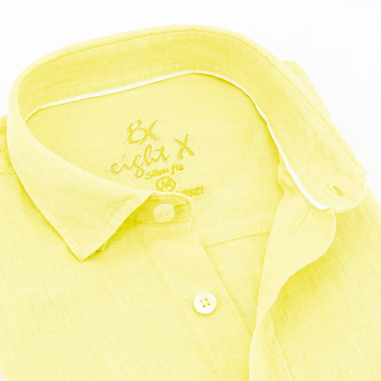 Linen Button Down Shirt - Yellow-Clothing - Men-Eight X-M-Urbanheer