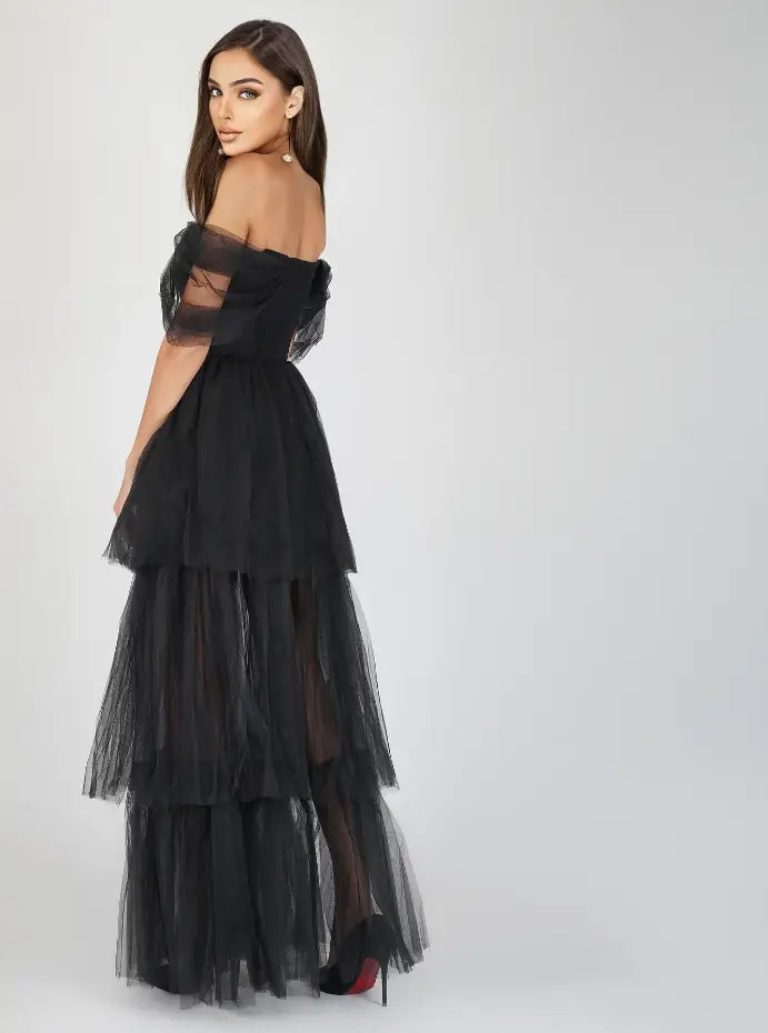 Sydney Maxi Dress - Black-Lace & Beads-6-Urbanheer