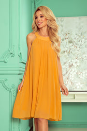 Numoco 350-3 Alizee - Chiffon Dress With A Binding - Honey Color-numoco-Honey Color-S-Urbanheer