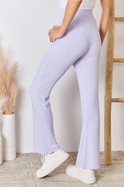Risen Full Size High Waist Ultra Soft Knit Flare Pants-Risen-Lavender-S-Urbanheer