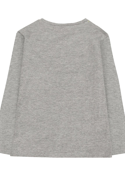 Boy'S T-Shirt In Plain Grey Cotton Jersey, Sleeve-UBS2-Urbanheer