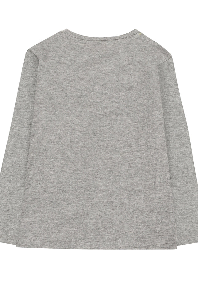 Boy'S T-Shirt In Plain Grey Cotton Jersey, Sleeve