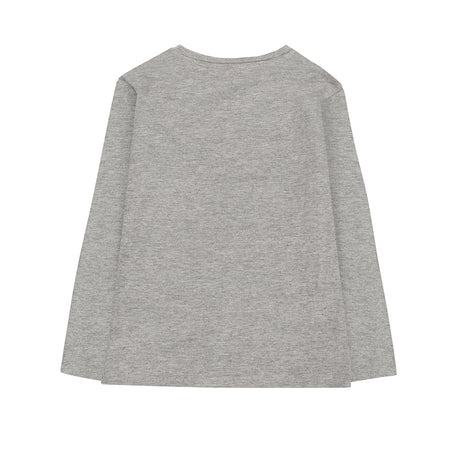 Boy's t-shirt in plain grey cotton jersey, sleeve