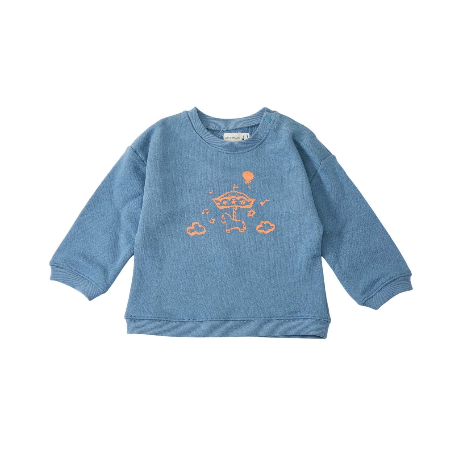 Organic French Terry Sweatshirt-Blue Carousel-NORSU-ORGANIC-Heaven Blue-12-18M-Urbanheer
