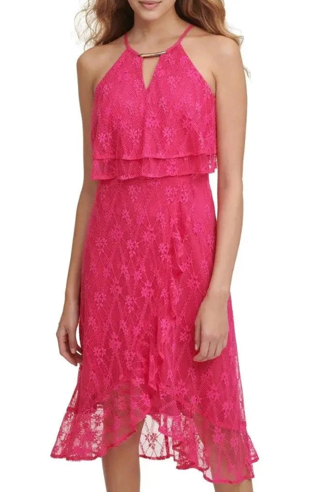Kensie ruffle popover sales dress
