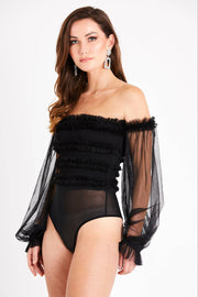 Rolf Mesh Bodysuit in-Lace & Beads-UK8-Urbanheer