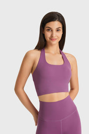 Breathable Halter Neck Sports Bra-Street 360-Purple-4-Urbanheer