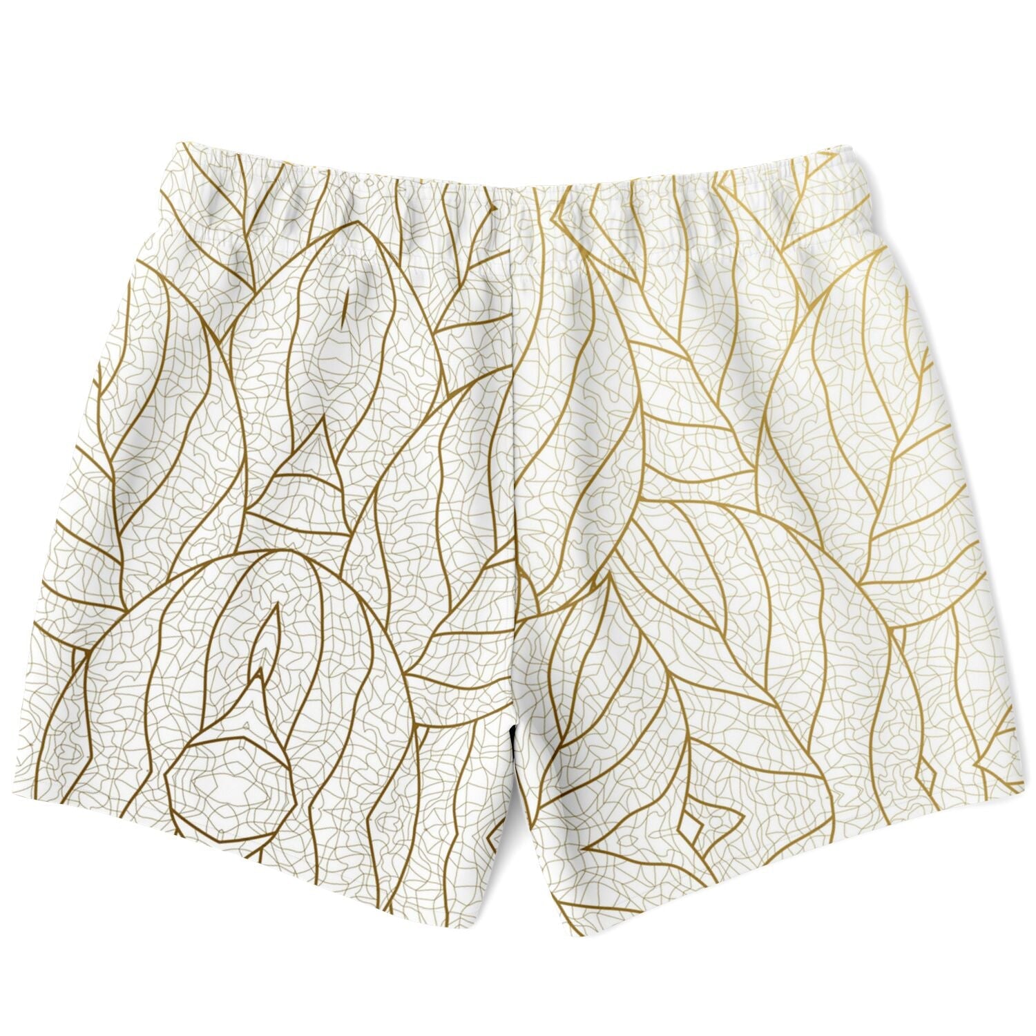 Abstract Gold Leaf 5.5" Men Swim Shorts-Subliminator-XS-Urbanheer