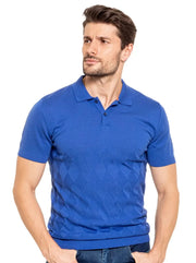 Argyle Knit Polo - Blue-Clothing - Men-Eight X-M-Urbanheer