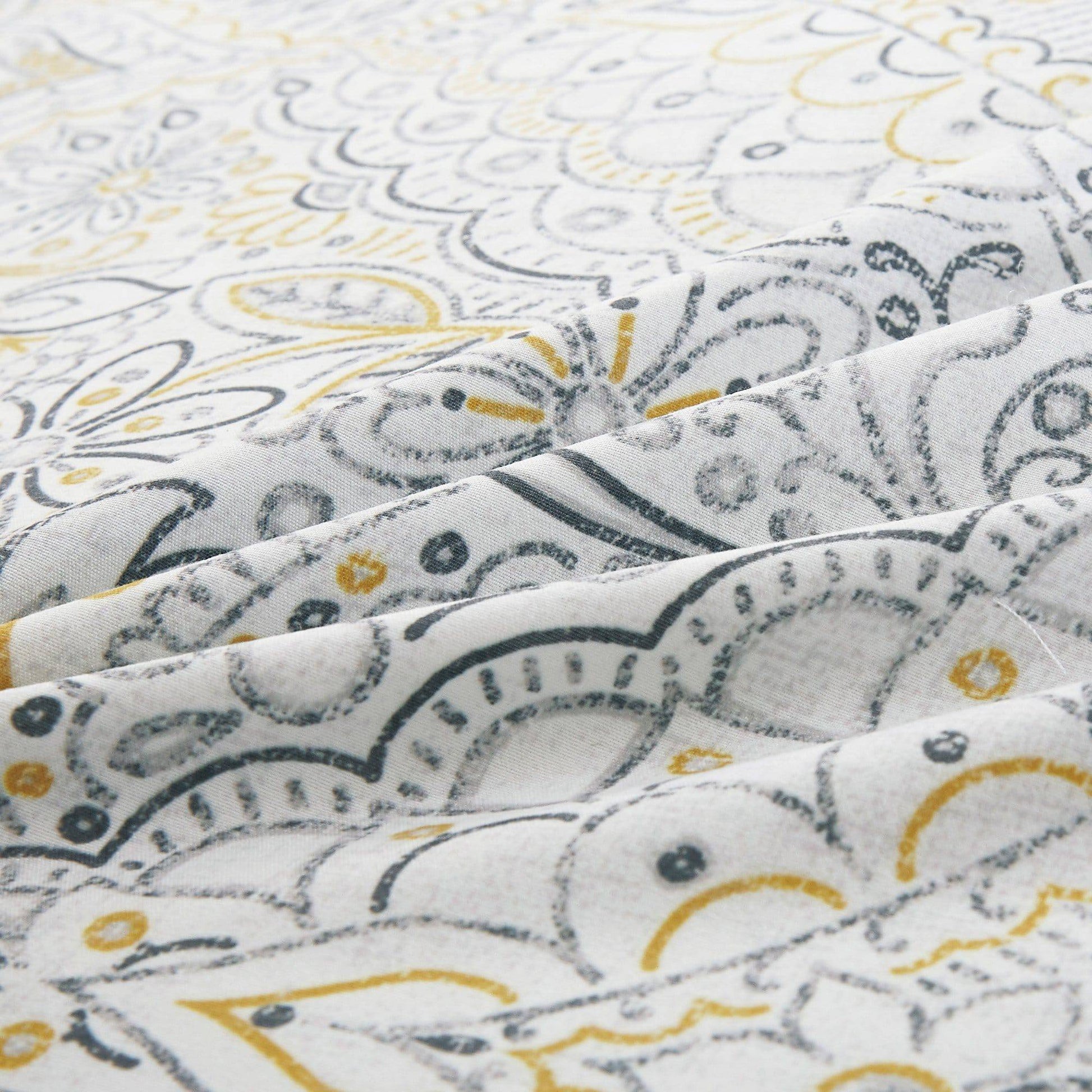 Floral Jacquard Modern Creame Comforter - 7 Piece Set-Linens & Bedding-linen mart-King-Urbanheer