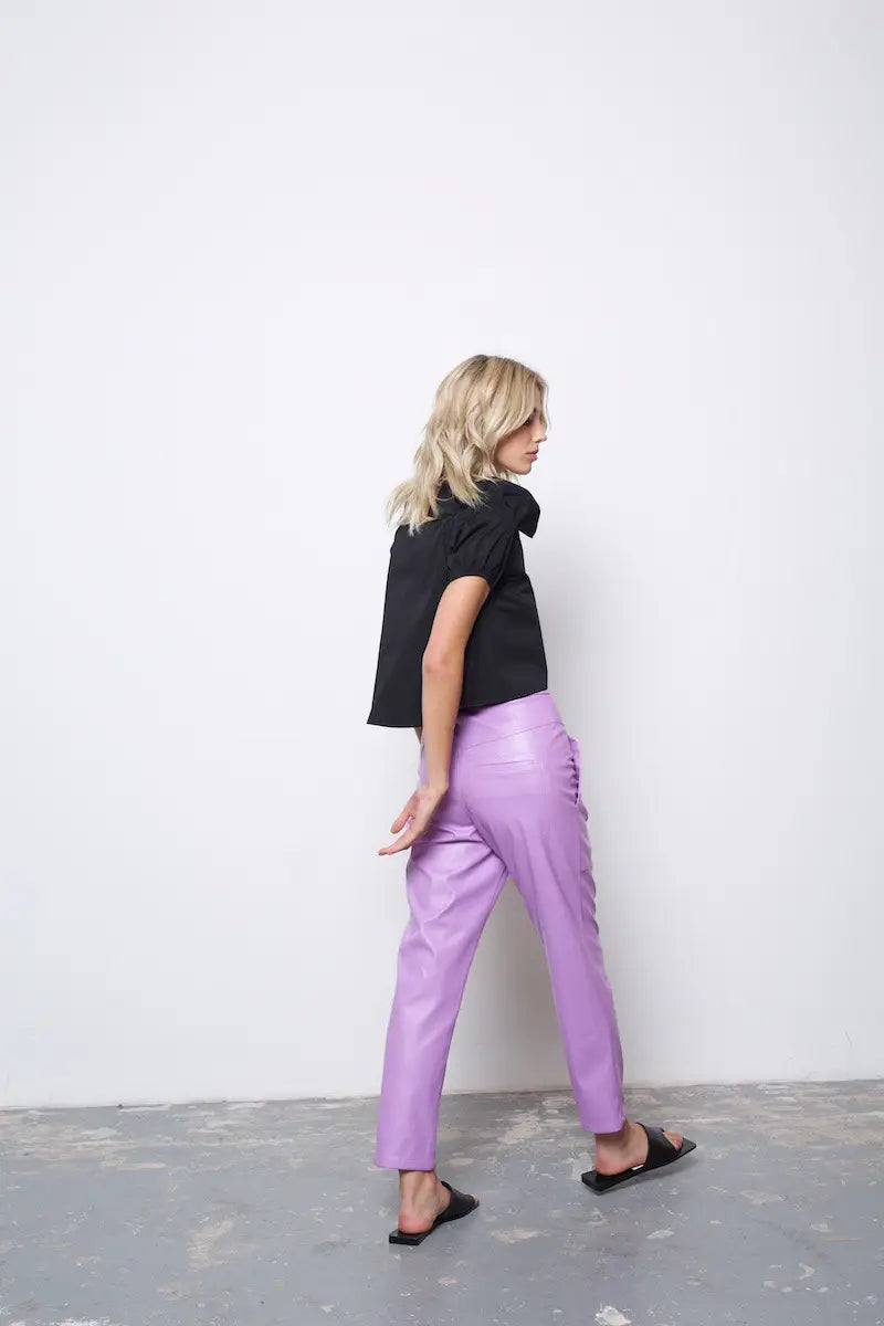 Zoe Pant Faux Leather Pants.-Amy Lynn-S-Black-Urbanheer