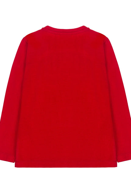 Children'S T-Shirt In Red Cotton Jersey, Sleeve-UBS2-Urbanheer