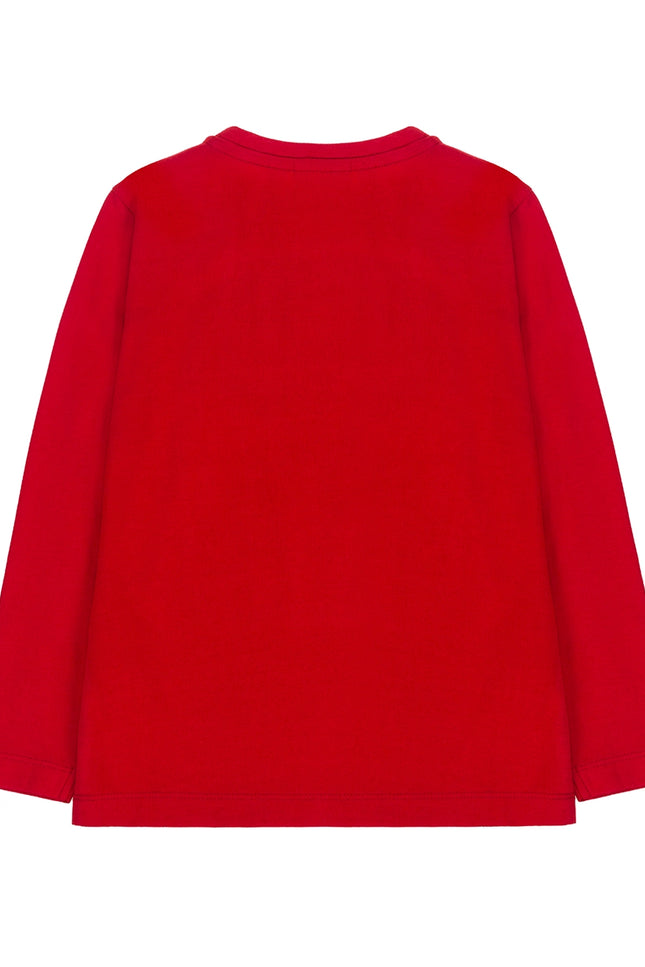 Children'S T-Shirt In Red Cotton Jersey, Sleeve-UBS2-Urbanheer