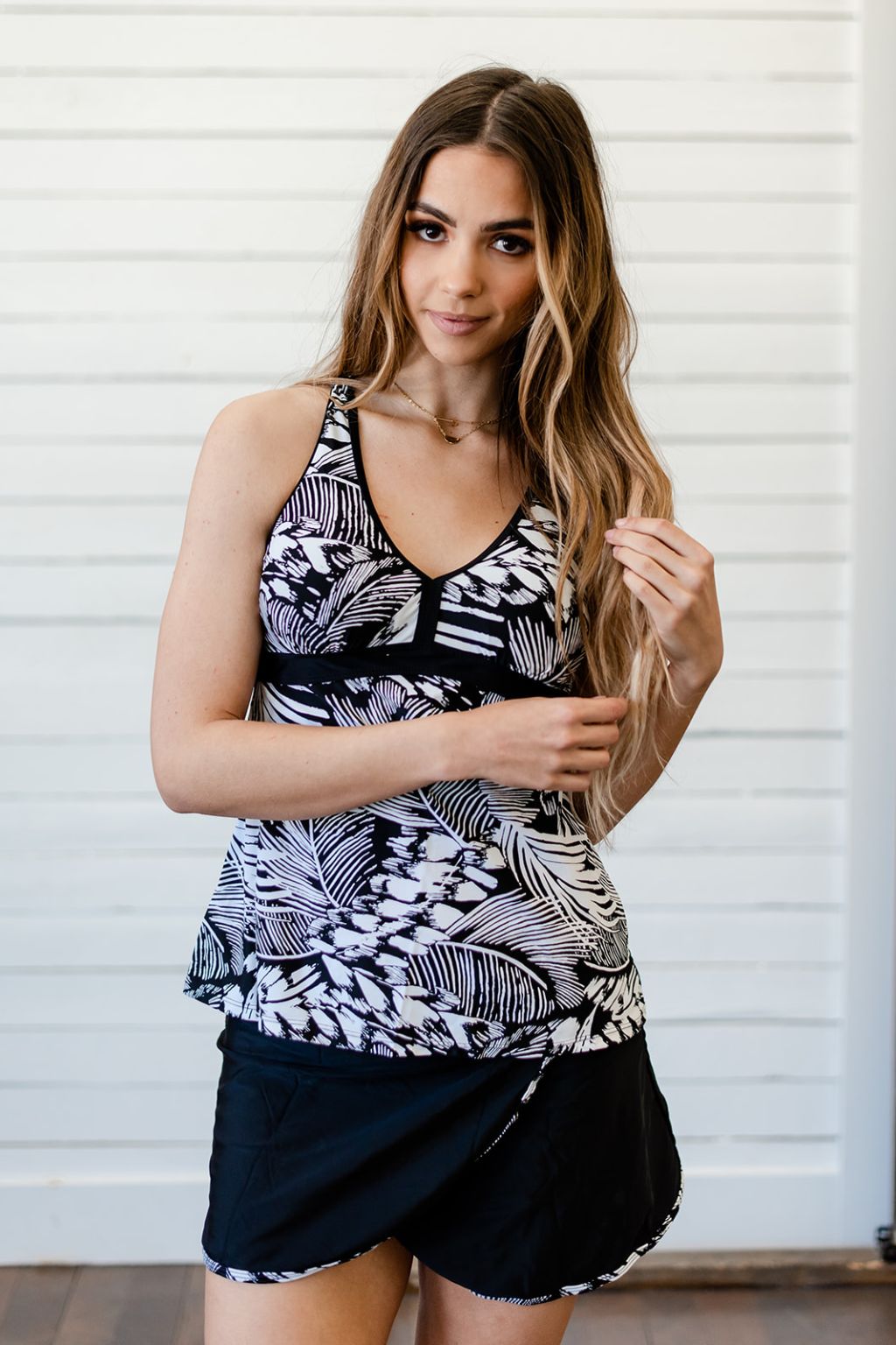 Ocean Paradise Tankini-UHXSW-Black-S-Urbanheer