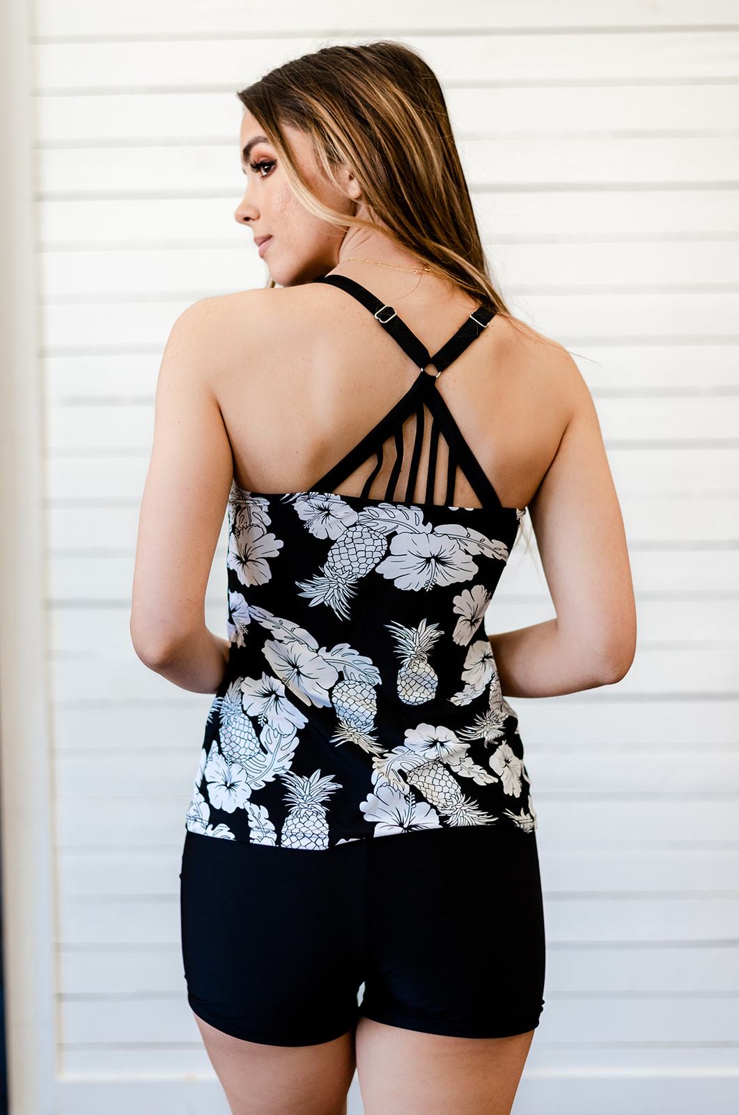 Tropical Print Tankini-UHXSW-S-Urbanheer