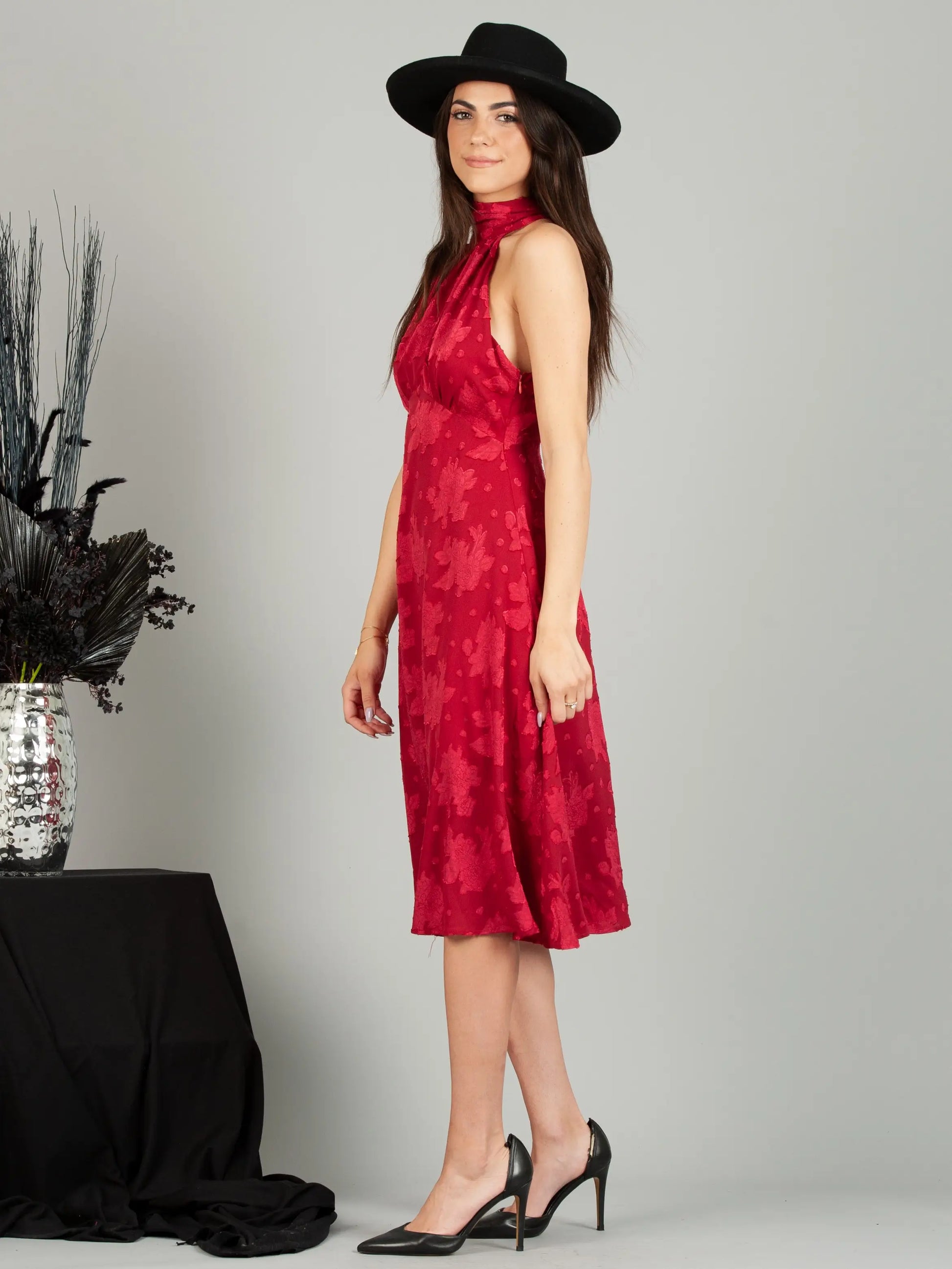 Lindsay Halter Dress-Merlot-Lucca Couture-XS-Urbanheer