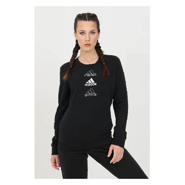 Women’S Sweatshirt Without Hood Adidas W S Swt Gl1400 Black-Adidas-XS-Urbanheer