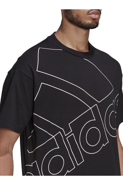 Men’s Short Sleeve T-Shirt Adidas Giant Logo Black-Adidas-Urbanheer