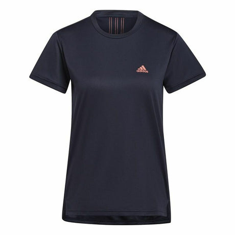 Women’s Short Sleeve T-Shirt Adidas Aeroready Designed 2 Move Black Blue-0