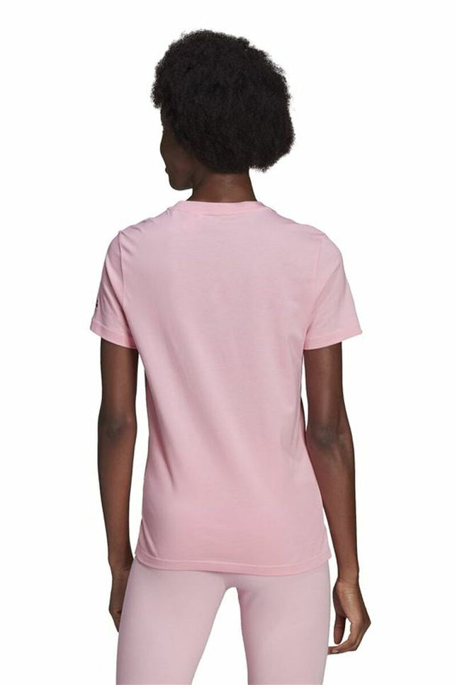 Women’S Short Sleeve T-Shirt Adidas Loungewear Essentials Slim Logo Pink-Adidas-Urbanheer