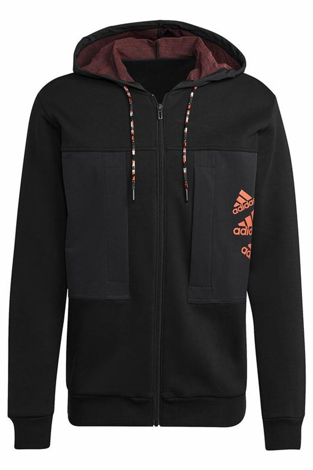 Men’S Hoodie Adidas Essentials Brandlove Black-Sports | Fitness > Sports material and equipment > Sports sweatshirts-Adidas-Urbanheer