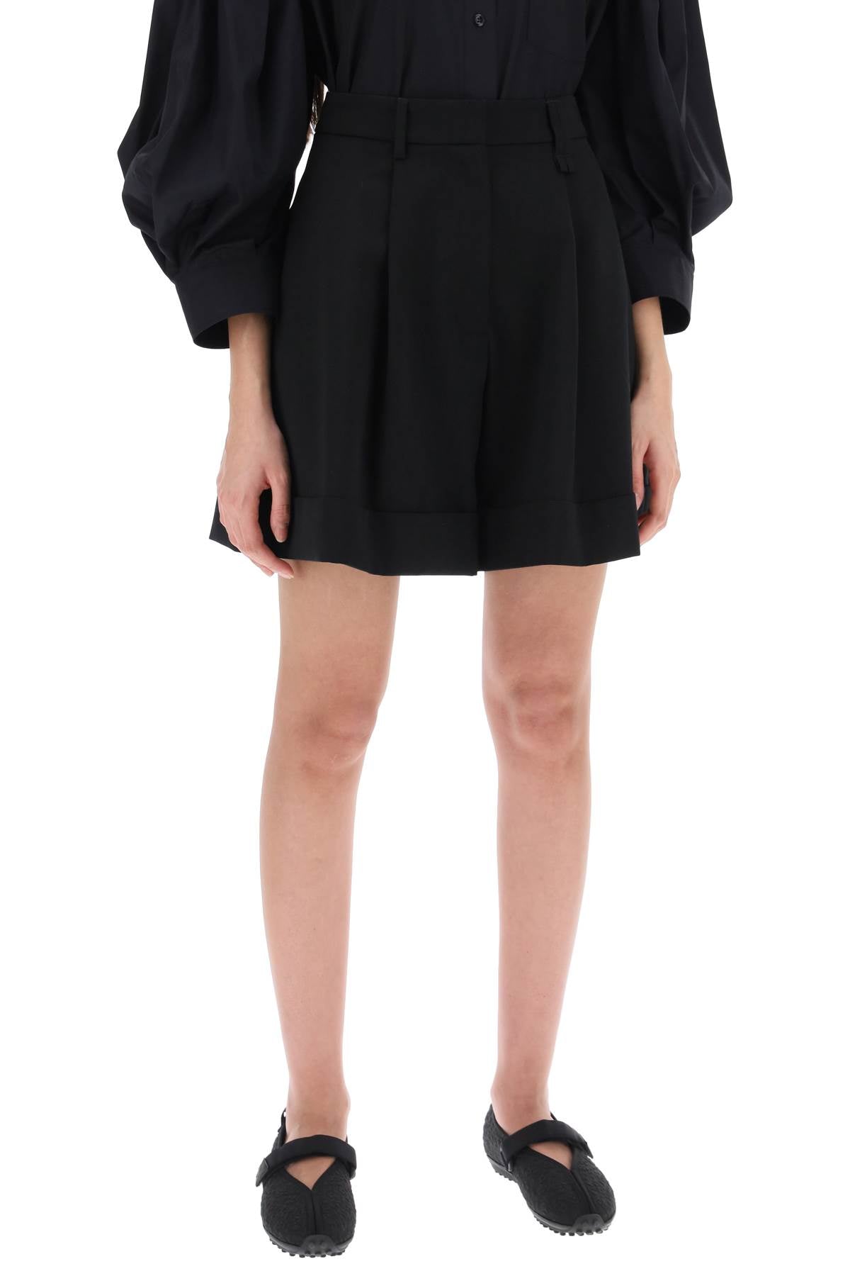 Simone rocha flared shorts with cuffed hem-Simone Rocha-6-Urbanheer