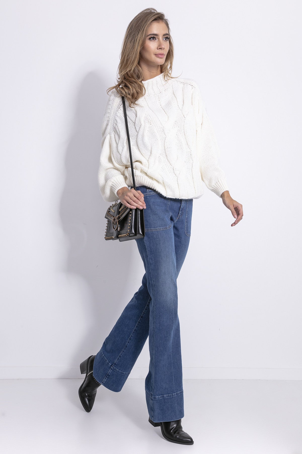 Fobya Female Jumper Oversize Amaranth Cream-UHXE-L/XL-Urbanheer