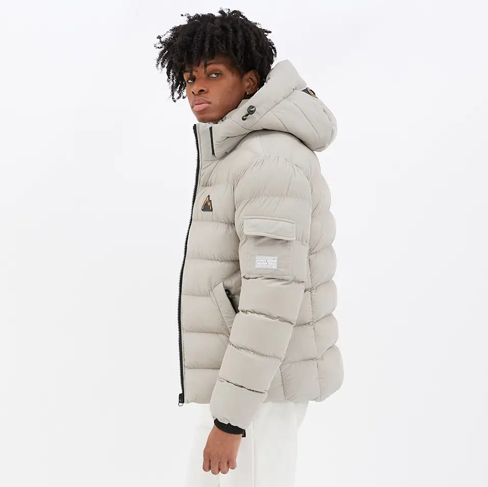 Corduroy Puffer Jacket-Point Zero-M-Stone-Urbanheer