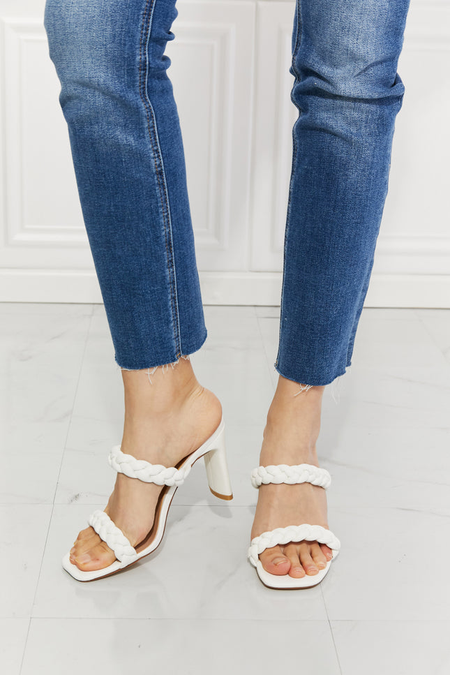 MMShoes In Love Double Braided Block Heel Sandal in White-Shoes - Women-UHX-White-6-Urbanheer