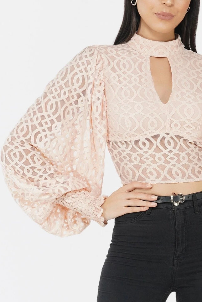 Marlee Lace Top in Nude.