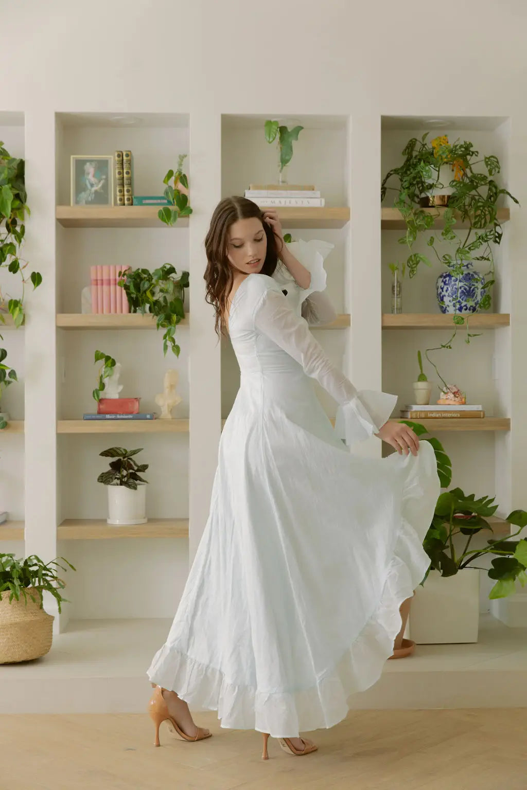 Baby Blue Maxi Dress Bridesmaids Wedding Women’S Ruffle-Carolina Benoit-XS-Urbanheer