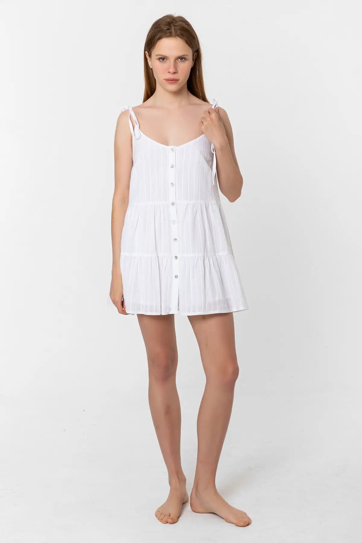 Cotton Mini Camisole Dress-Clothing - Women-Blanca-S-White-Urbanheer