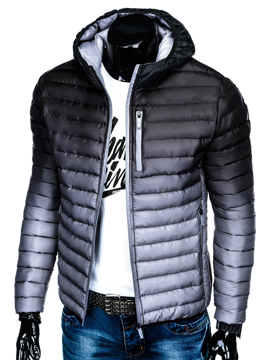 Men's quilted winter jacket Avalanche black-gray-UHXE-S-Urbanheer