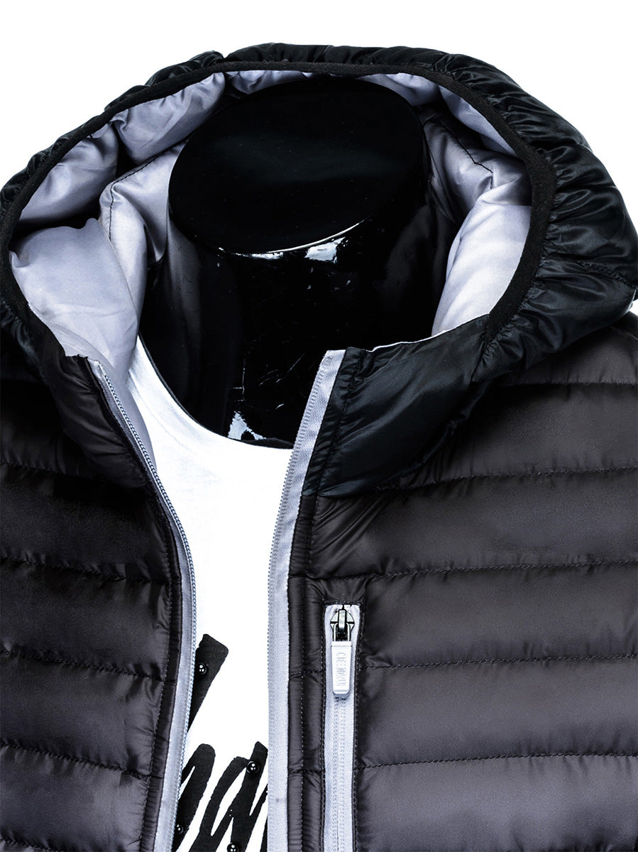 Men's quilted winter jacket Avalanche black-gray-UHXE-S-Urbanheer