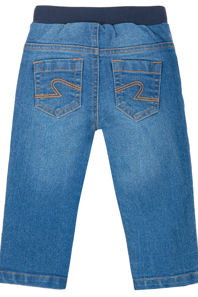 Ubs2 Baby Boy'S Blue Superflex Cotton Denim Trousers