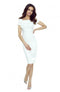 Bergamo 440-1 Elegant dress with short sleeves - ECRU-bergamo-Ecru-XL-Urbanheer