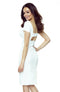 Bergamo 440-1 Elegant dress with short sleeves - ECRU-bergamo-Ecru-XL-Urbanheer