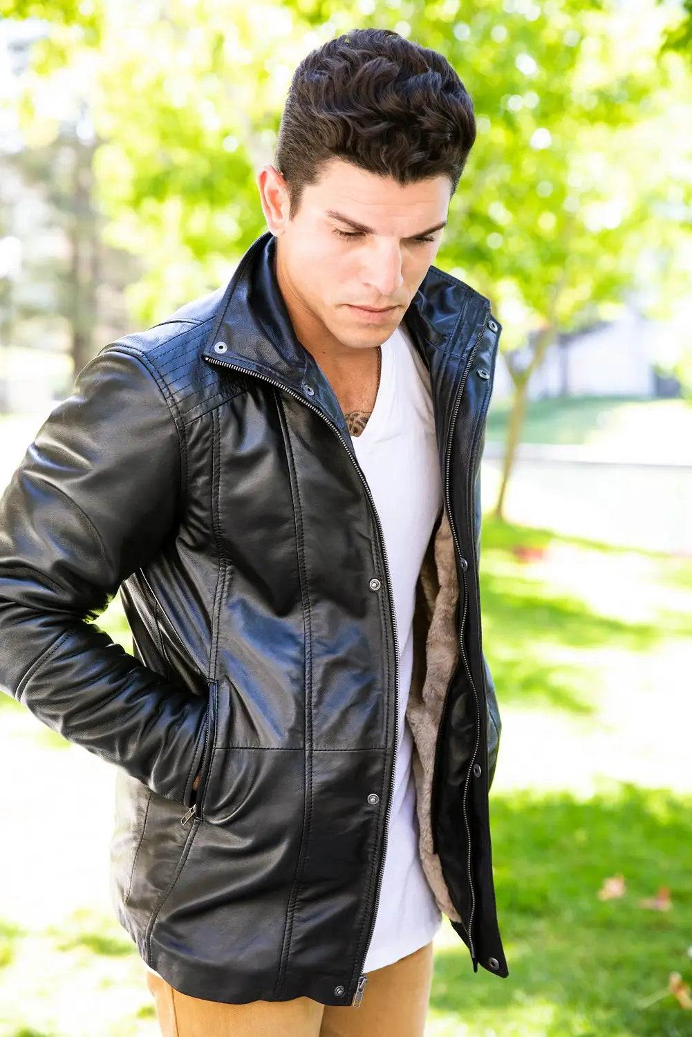 Men'S Tiberius Premium Lambskin Leather Coat With Fur-Clothing - Men-Fadcloset-XS-Urbanheer