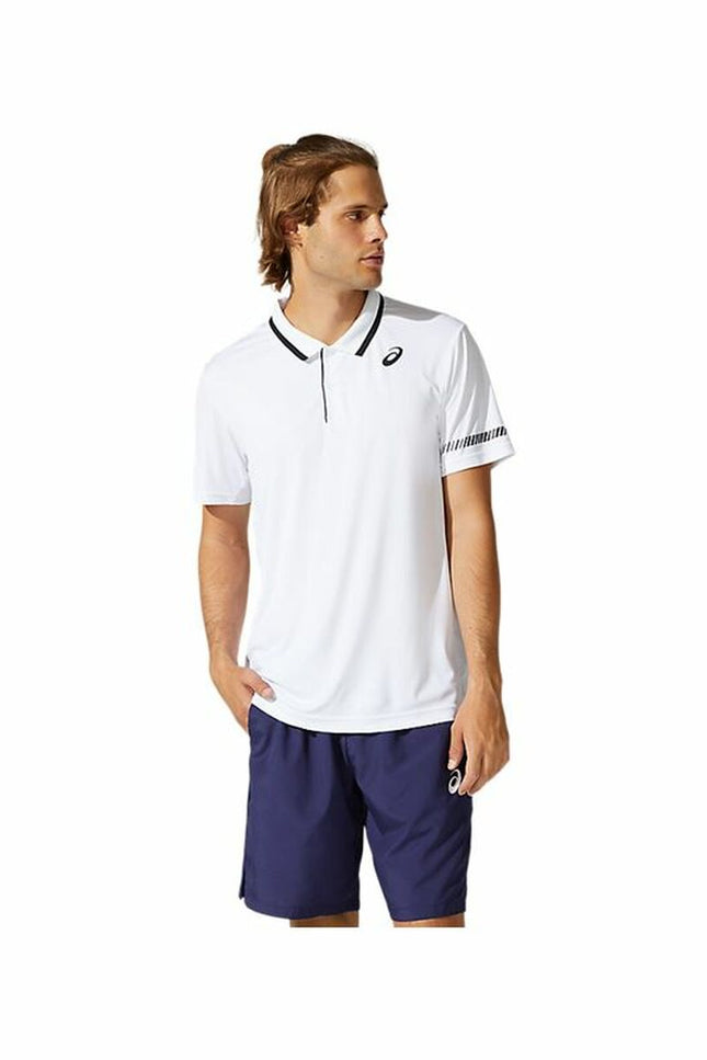 Men’s Short Sleeve Polo Shirt Asics Court White-Asics-Urbanheer