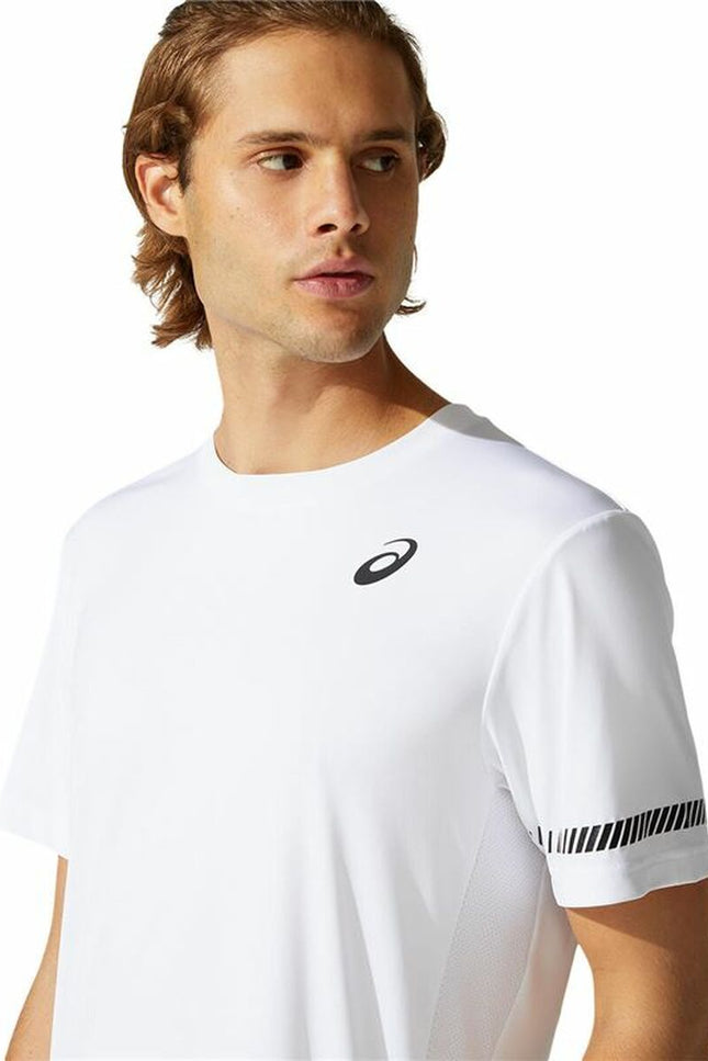 Men’s Short Sleeve T-Shirt Asics Court White-Asics-Urbanheer