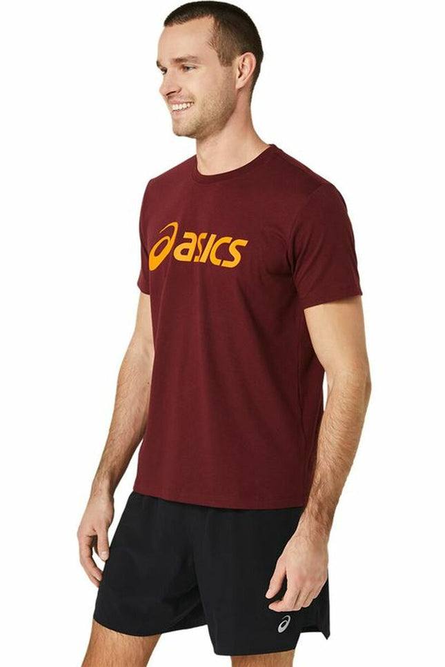 Men’S Short Sleeve T-Shirt Asics Asics Big Logo Dark Red-Sports | Fitness > Sports material and equipment > Sports t-shirts-Asics-Urbanheer